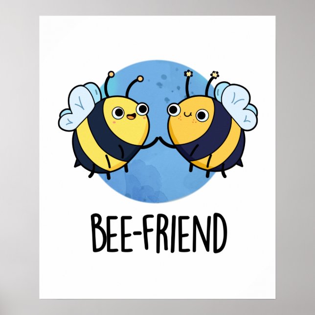 Bienenfreund Funny Insect Bee Pun Poster (Vorne)