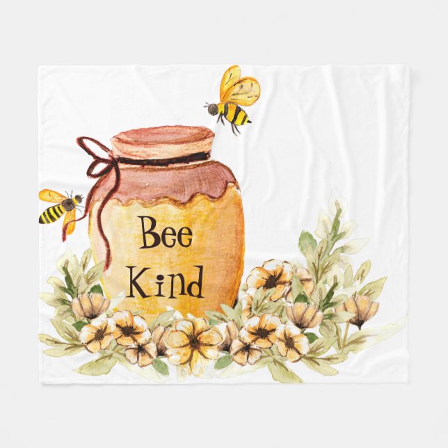Bienenfreundlicher Honigtopf  Fleecedecke (Vorderseite (Horizontal))