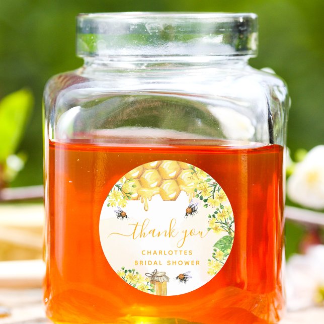 Bienengelber Blütenhonig vielen Dank Runder Aufkleber (Von Creator hochgeladen)