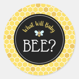 Bienengeschlecht zeigt Baby-Dusche Runder Aufkleber