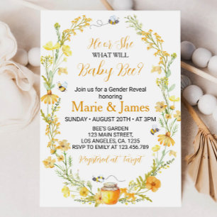 Bienengeschlechtsoffen Wildblume Baby Bee Einladun Einladung