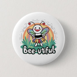 Bienenhafte Hummel strahlt Positivität aus Button