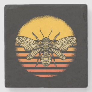 Bienenhalter Bienenzucht-Retro-Geschenk Steinuntersetzer