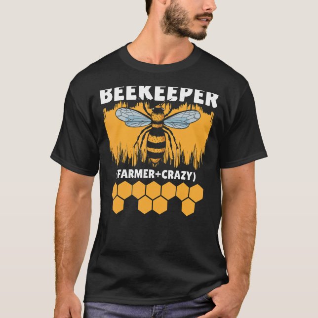 Bienenhalter Crazy Bauer Bienenzucht Honigbiene T-Shirt (Vorderseite)