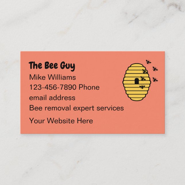 Bienenhalter und Umzugskarten Visitenkarte (Vorderseite)