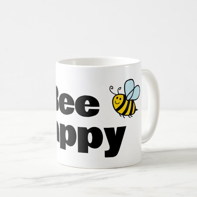 Bienenhappy Coffee Tasse Geschenk für Imker (VorderseiteRechts)