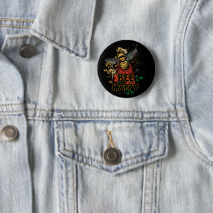 Bienenhappy Colorful Biene und Blume Button