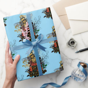 Bienenhappy Colorful Biene und Blume Geschenkpapier