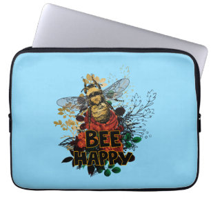 Bienenhappy Colorful Biene und Blume Laptopschutzhülle