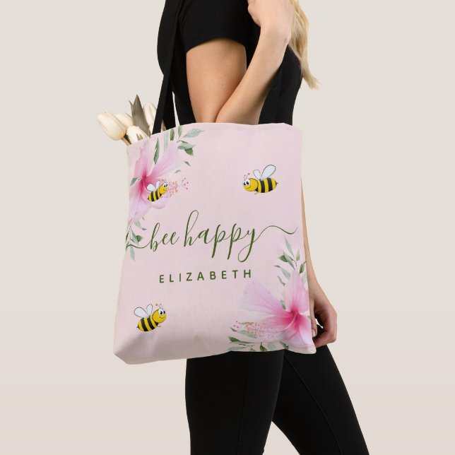 Bienenhappy Hummelbienen Rose Goldblütenmonogramm (Von Nahem)