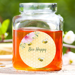 Bienenhappy Hummeln Honigwabengebirge Sommerfloral Herz-Aufkleber