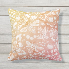 Bienenherbst Gold Rote Rustikale Hütte Bauernhof  Kissen