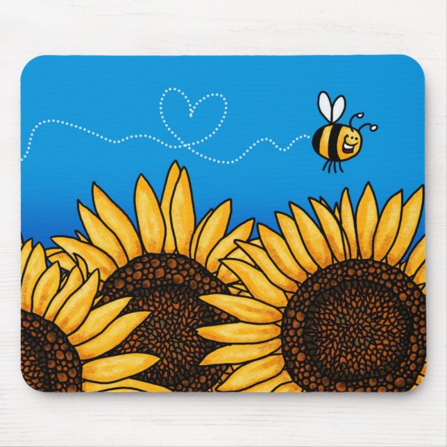 Bienenhintersonnenblume mousepad (Vorne)