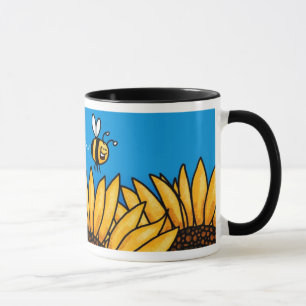 Bienenhintersonnenblume-Tasse Tasse