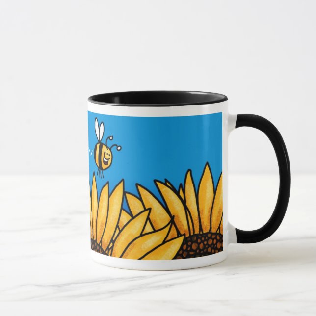 Bienenhintersonnenblume-Tasse Tasse (Rechts)