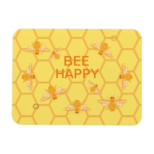 Bienenhonig-Bienen auf gelben Waben Magnet