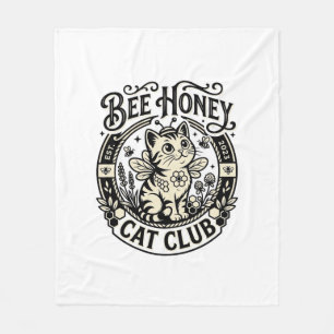 Bienenhonig-Katze Lustige Katze Grafik - Bienenhon Fleecedecke
