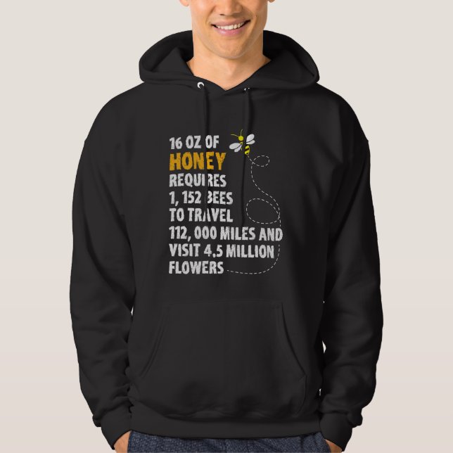 Bienenhonigstatistik-Pflanzen-Blumenimker Hoodie (Vorderseite)