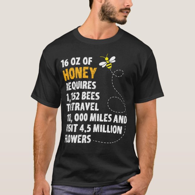 Bienenhonigstatistik-Pflanzen-Blumenimker T-Shirt (Vorderseite)