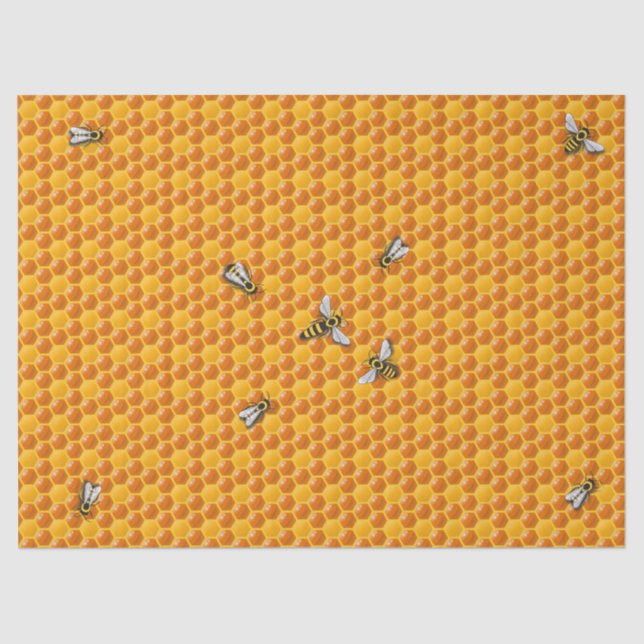 Bienenhühner-Wabenvorlage Seidenpapier (Vorderseite)