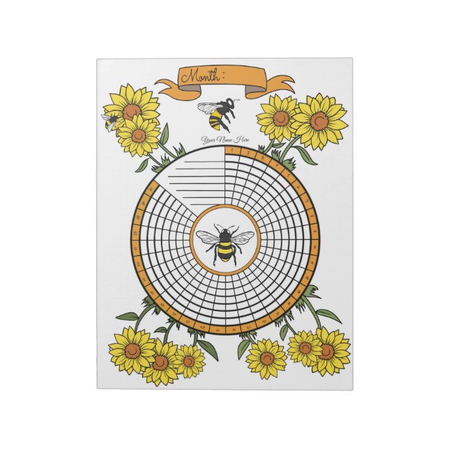 Bienenhyftracker-benutzerdefinierter Notepad Notizblock (Rotiert)