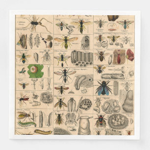 Bieneninsekt-Bug Wasp Naturbienen Malerei Serviette