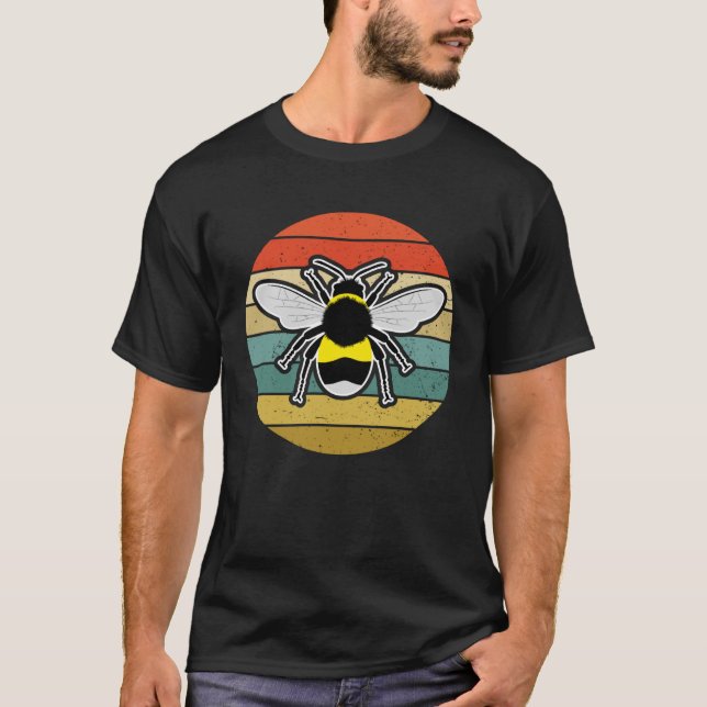 Bieneninsekt-Retro-Liebe T-Shirt (Vorderseite)