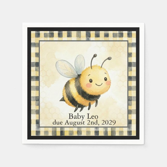 Bienenkäfer-Junge-Baby-Party Serviette (Vorderseite)