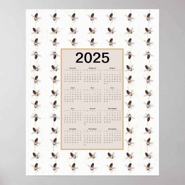 Bienenkalender 2025 poster (Vorne)