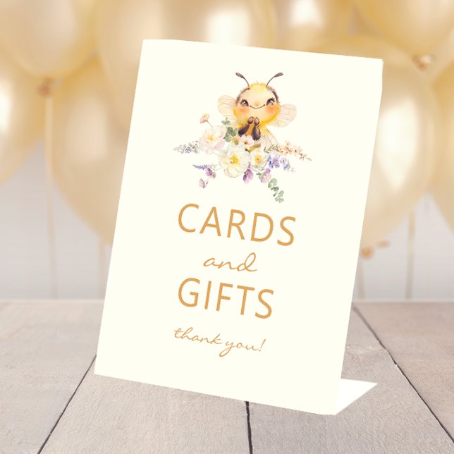 Bienenkarte - Geschenkzeichen Sockelschild (Bee Cards Gifts Sign
)
