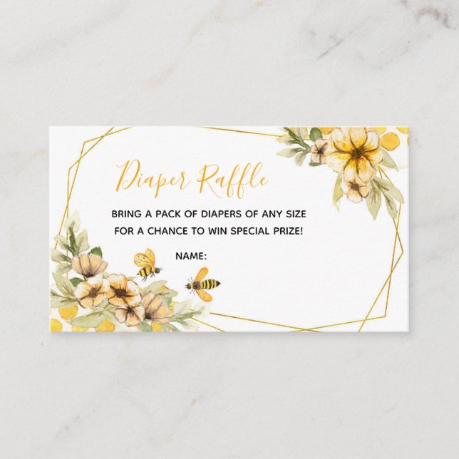 Bienenkarte mit Botanischer Babydusche Begleitkarte (Vorderseite)