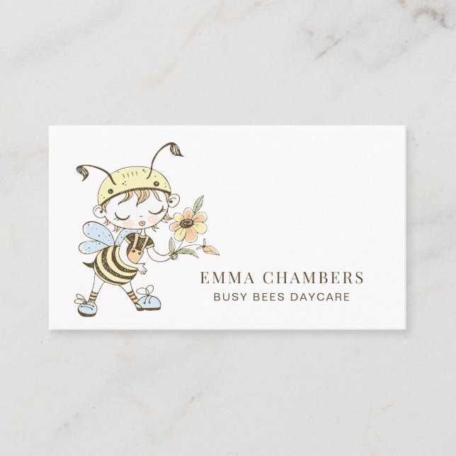 Bienenkarte Tagesbetreuung Babysitting Business Ca Visitenkarte (Vorderseite)