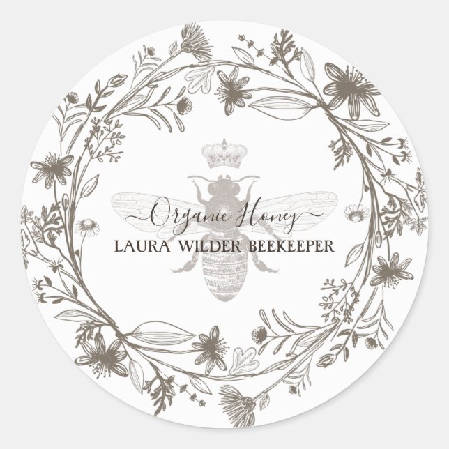 Bienenkiefer Honey Apiary Runder Aufkleber (Vorderseite)