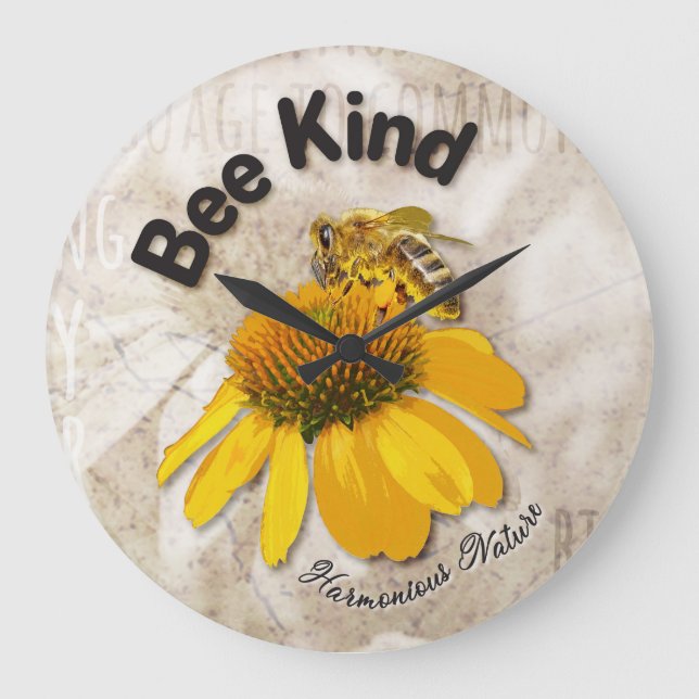 Bienenkind - Harmonische Natur  Große Wanduhr (Vorderseite)