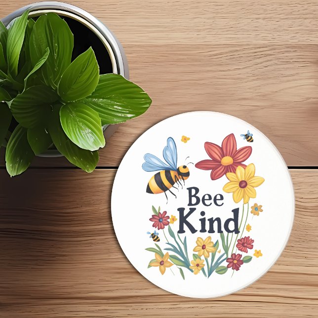 Bienenkind Motivation Typografie Sandstone Getränkeuntersetzer (Von Creator hochgeladen)