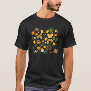 Bienenkleidung für Frauen mit Blume T-Shirt
