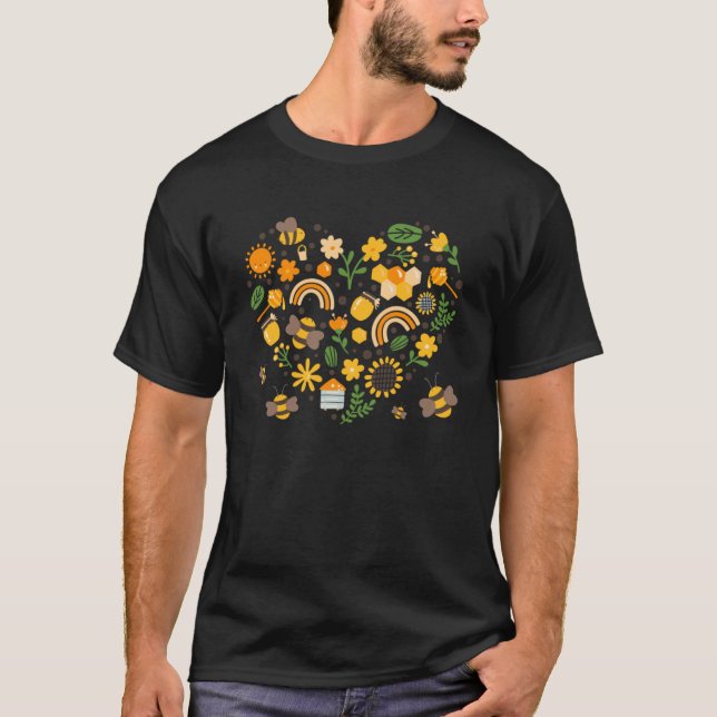 Bienenkleidung für Frauen mit Blume T-Shirt (Vorderseite)