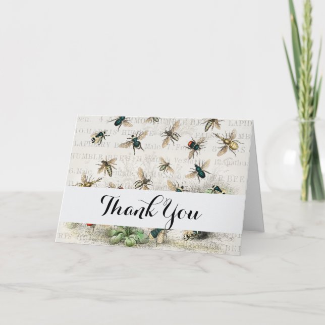 Bienenkleiferin Königin Bienen Antike Dankeskarte (Vorderseite)