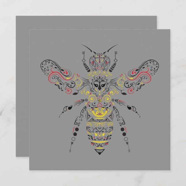 Bienenkönigin Einladung (Vorne/Hinten)