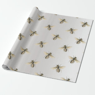 Bienenkönigin-Honig-Kammmetallischer grauer Geschenkpapier