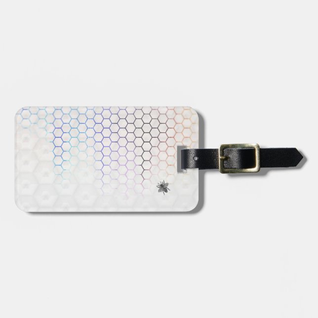 Bienenkönigin in Colorfull Bienenwabe Gepäckanhänger (Vorderseite horizontal)