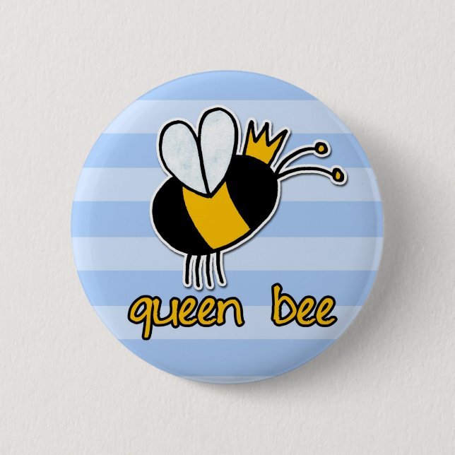 Bienenköniginknopf-Aufklebermagnet Button (Vorderseite)