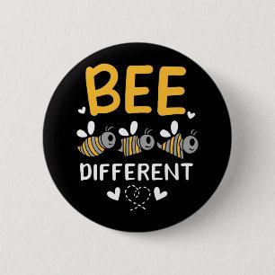 Bienenkopfgeschenk   Bee Different Button