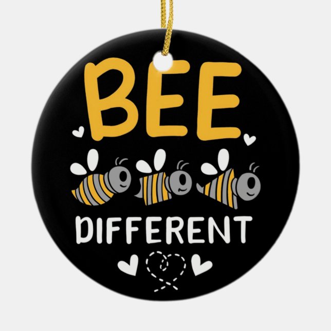 Bienenkopfgeschenk | Bee Different Keramik Ornament (Vorne)