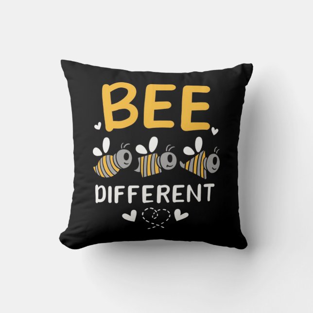 Bienenkopfgeschenk | Bee Different Kissen (Vorderseite)