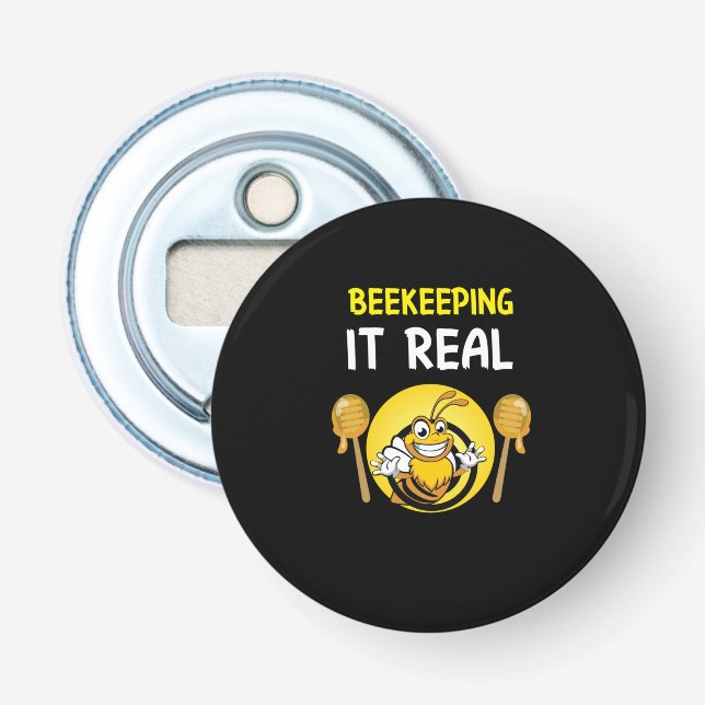 Bienenkopfgeschenk | BeeKeeping it Real Flaschenöffner (Vorderseite)