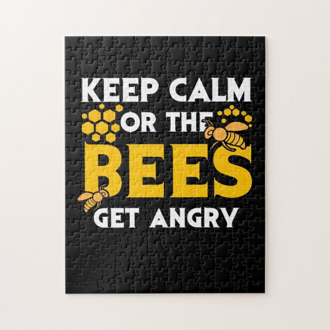 Bienenkopfgeschenk | Behalt ruhig oder die Bienen  Puzzle (Vertikal)