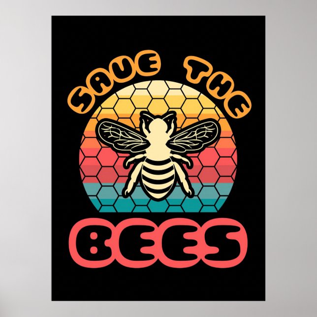 Bienenkopfgeschenk | Bienen Gerettet Poster (Vorne)