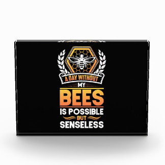 Bienenkopfgeschenk |Ein Tag ohne meine Bienen ist Fotoblock