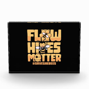 Bienenkopfgeschenk Flow Hives Matter Bees Fotoblock